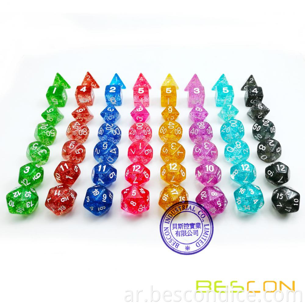 Translucent Glitter Tabletop Rpg Dice Set 2